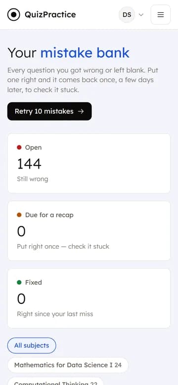 Quiz Space on a phone