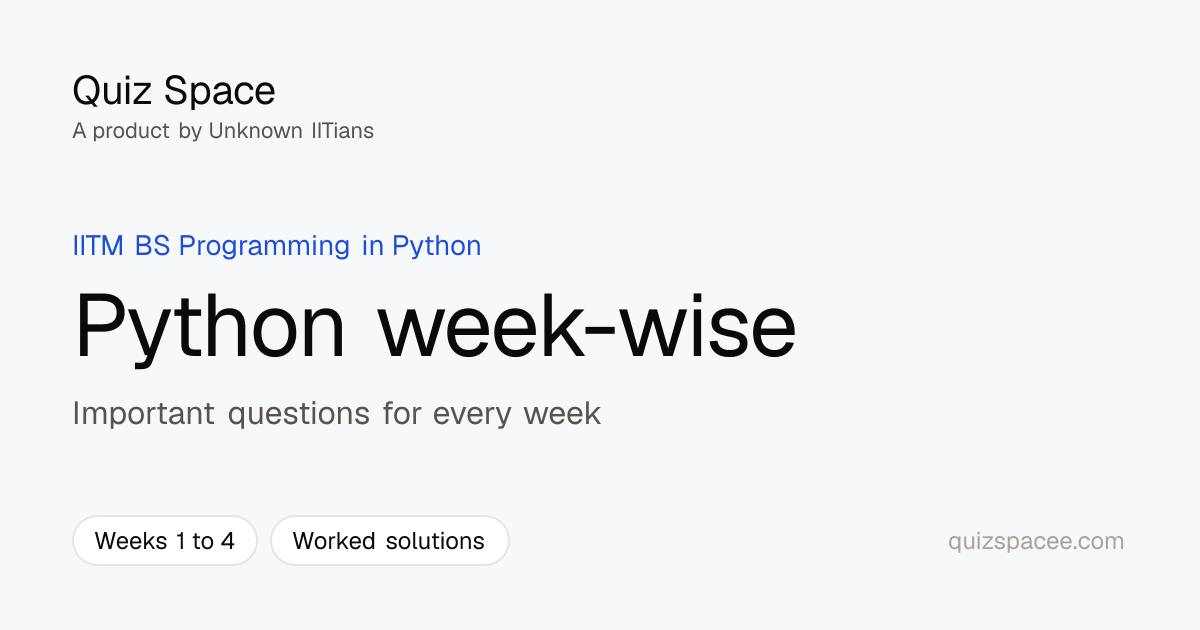 Python Week-wise Important Questions with Solutions